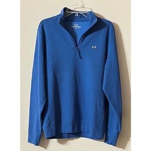 Vineyard Vines 1/4 Zipper Long Sleeve Sweatshirt Size Medium Royal Blue
